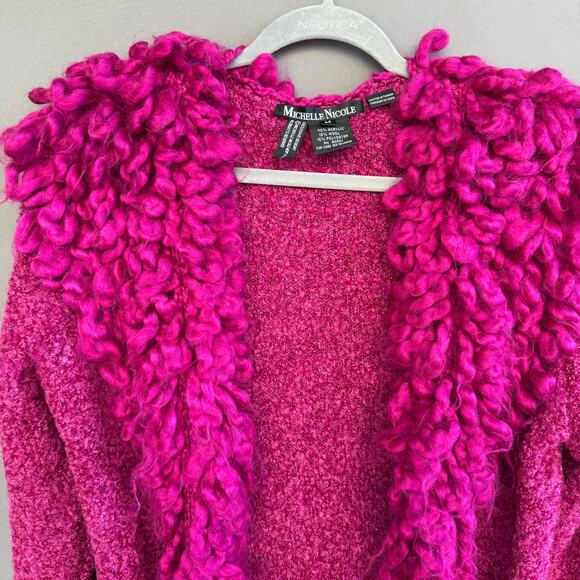 Michelle Nicole long pink cardigan sweater - 90s - magenta - wool blend - size M - Picture 6 of 8